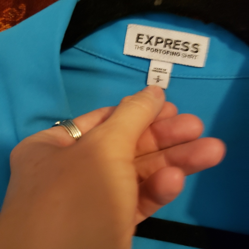 Turquoise Express button down blouse